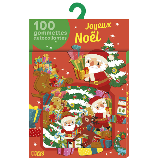 Gommettes thématiques à coller - Assortiment Joyeux Noël x100