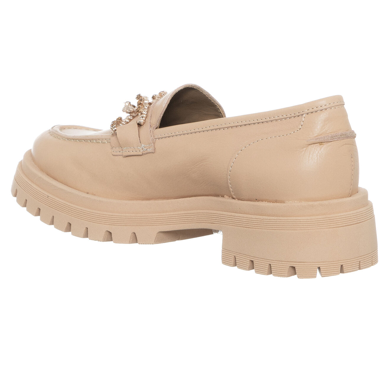 Loretta Pettinari Mocassins en Cuir Uslo  beiges - Talon 4.5 cm