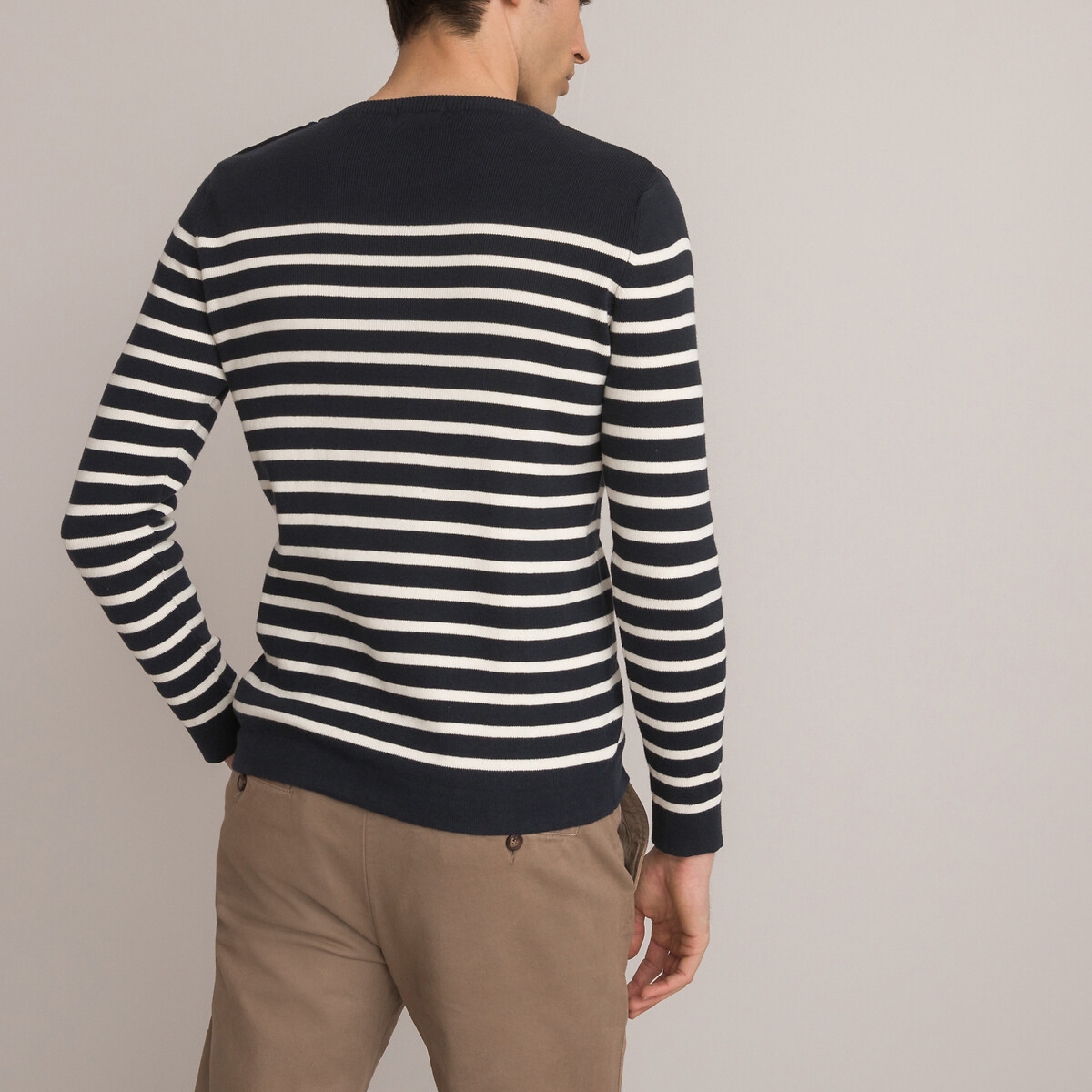 COLEÇÕES LA REDOUTE<br>Suéter Signature azul-marinho em algodão orgânico