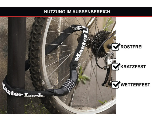 Kettingslot Code Master Lock synthetische coating