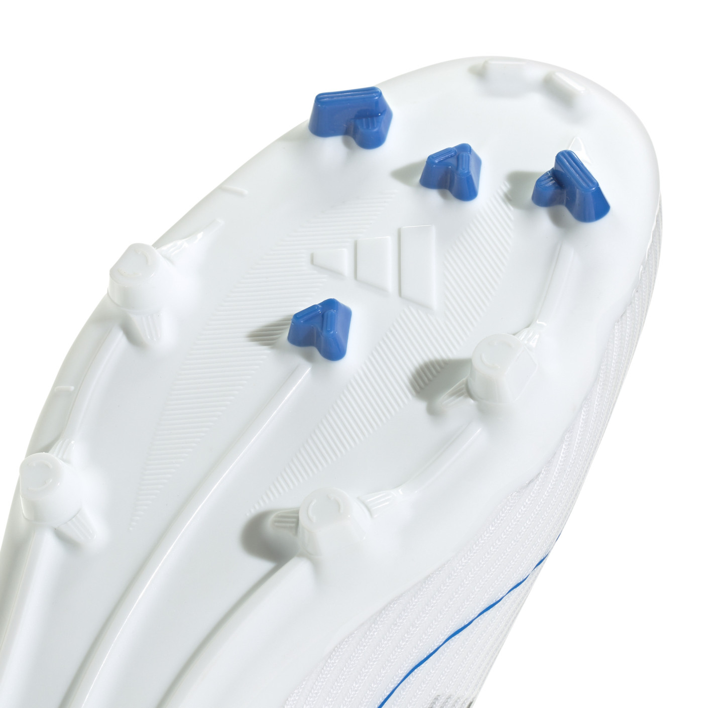 Adidas F50 League Veterloze Gras / Kunstgras Voetbalschoenen (MG) Wit Blauw Zilver