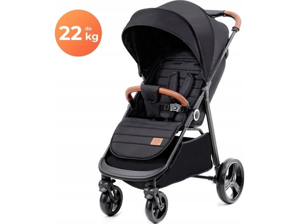 Kinderkraft GRANDE PLUS, Sufflett, Traditionell sittvagn, Flicka, Fasta hjul, Hopfällbar, Grå