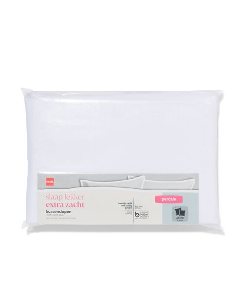 2 taies d’oreiller percale 60x70 blanc
