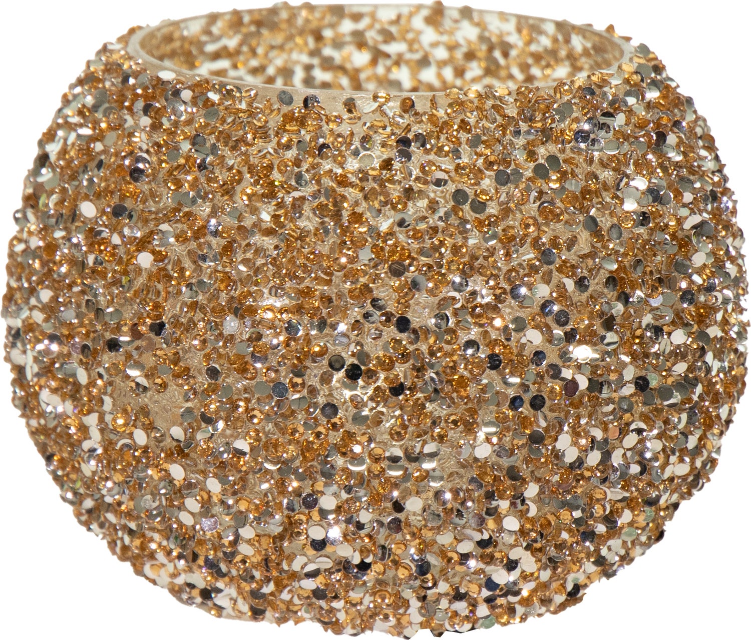 Strass waxinelichthouder Louise goud D 13 H 10 cm