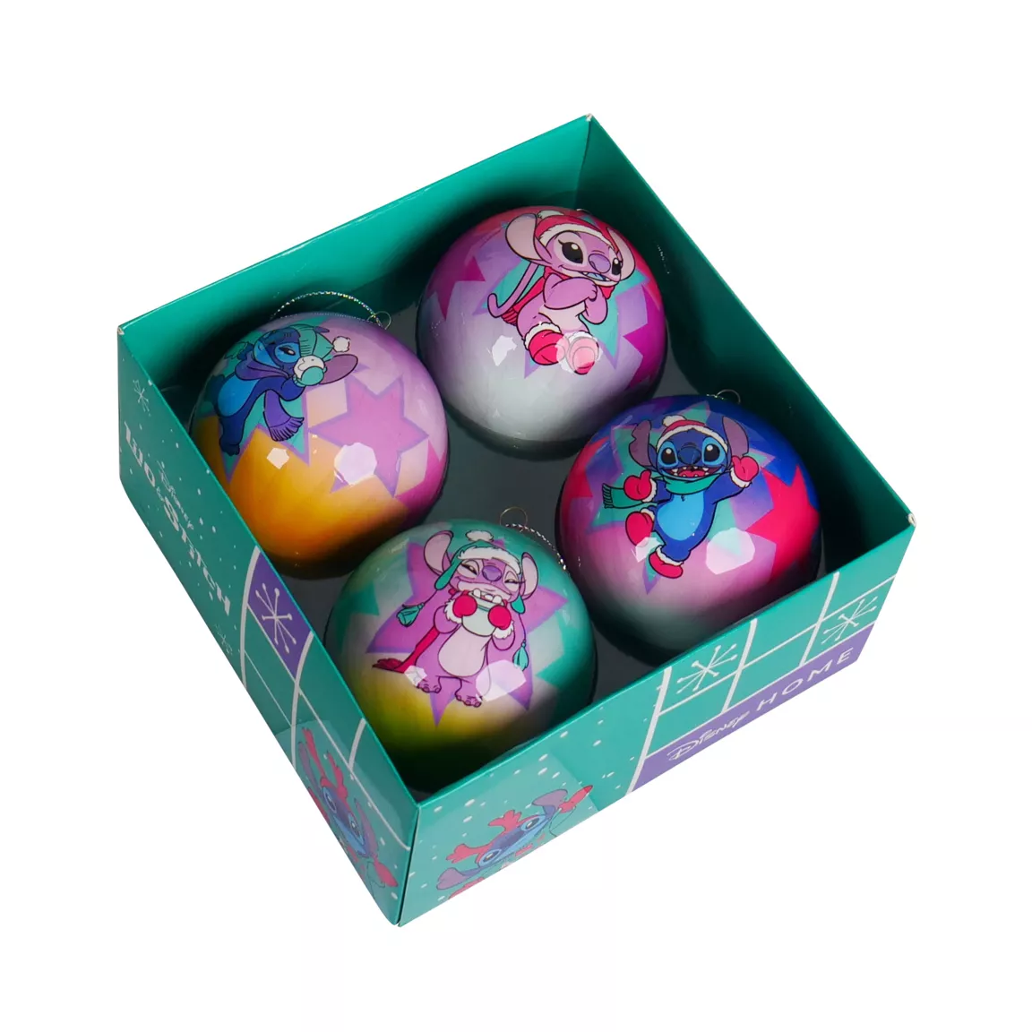 Coffret de 4 boules de Noël (D75 mm) Disney Stitch