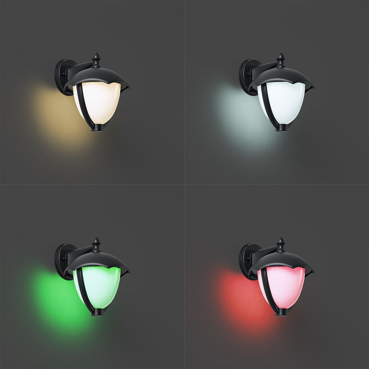 Smart buiten wandlamp zwart met opaal glas incl. LED IP54 - Classica
