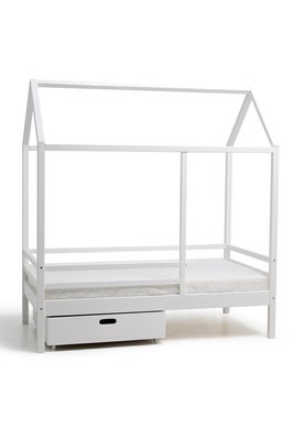 Minitude Nordic Juniorseng 70x140 Jax + Madrass Softi og Skuff, Hvit