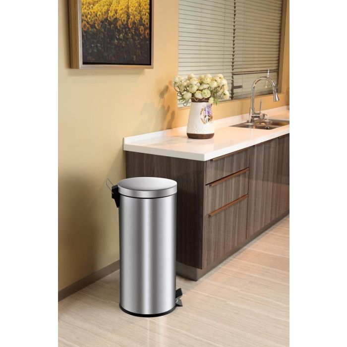 Vepa Bins Afvalbak Pedaalemmer Rond 30 Liter RVS (VB222230R)