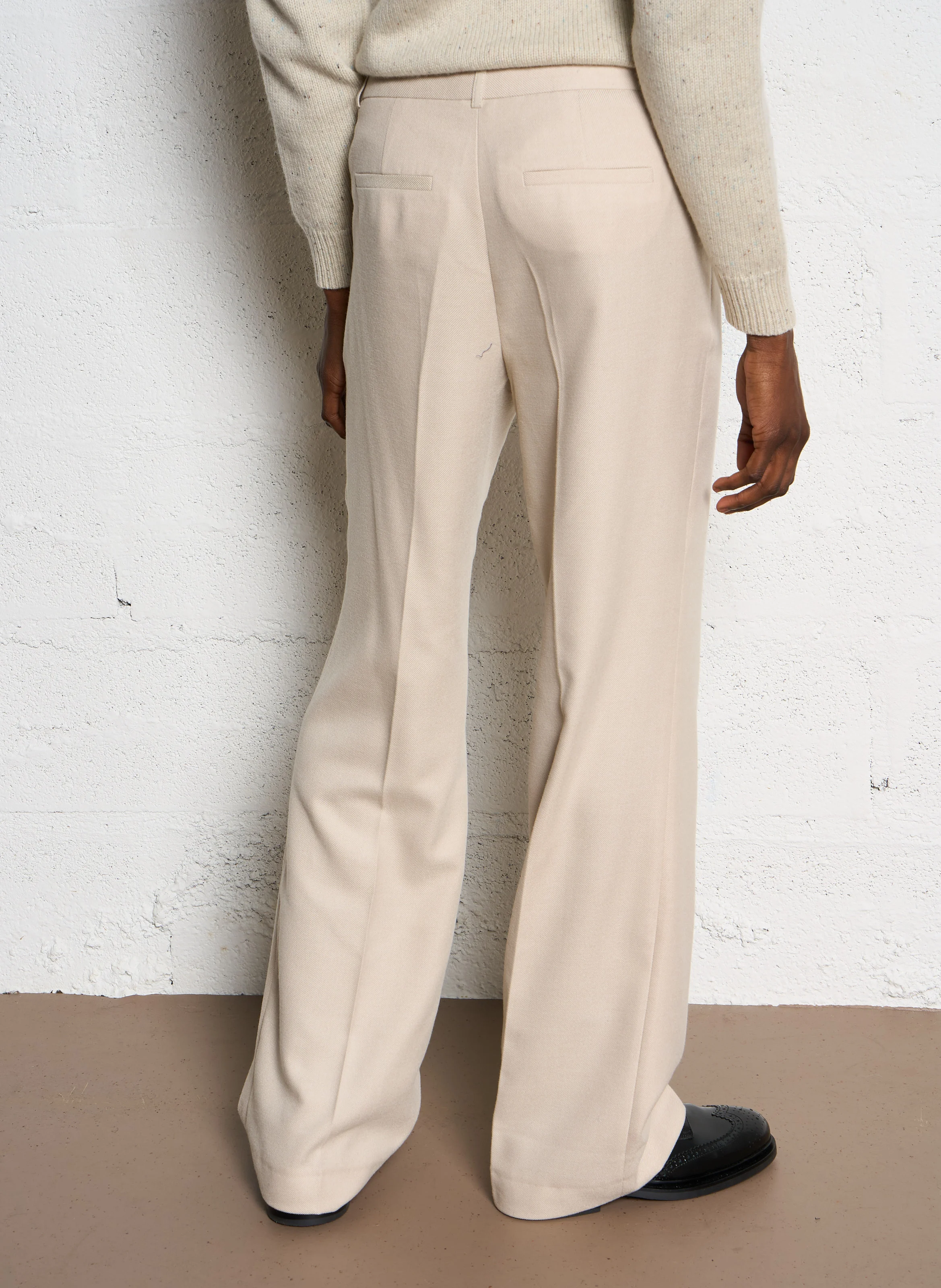 LUNA - Pantalon large en coton mélangé | Blanc
