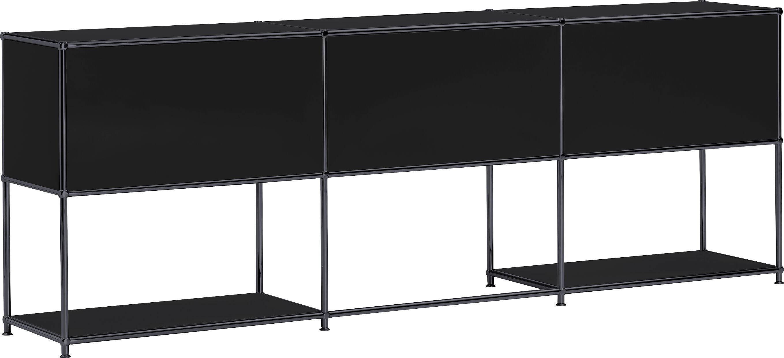 FLEXCUBE Schreibtisch - Schwarz / B: 228.0 cm x T: 40.0 cm x H: 80.0 cm