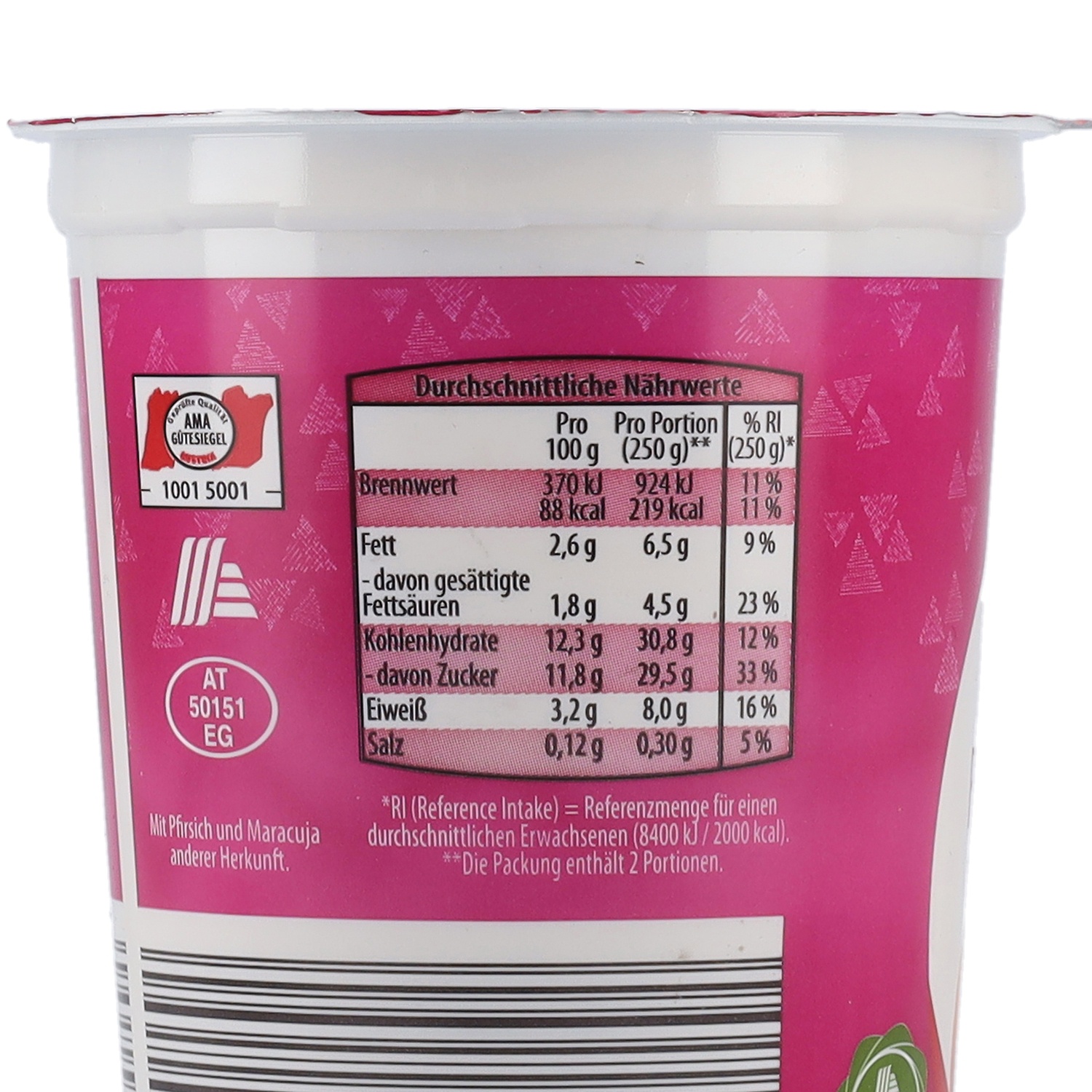 MILFINA Fruchtjoghurt, Pfirsich-Maracuja 500 g