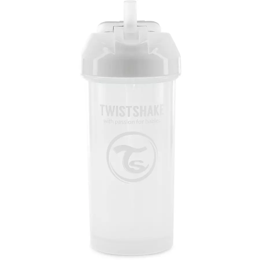 TWISTSHAKE Strohhalmflasche Straw Cup 360 ml 6+ Monate pastel weiß