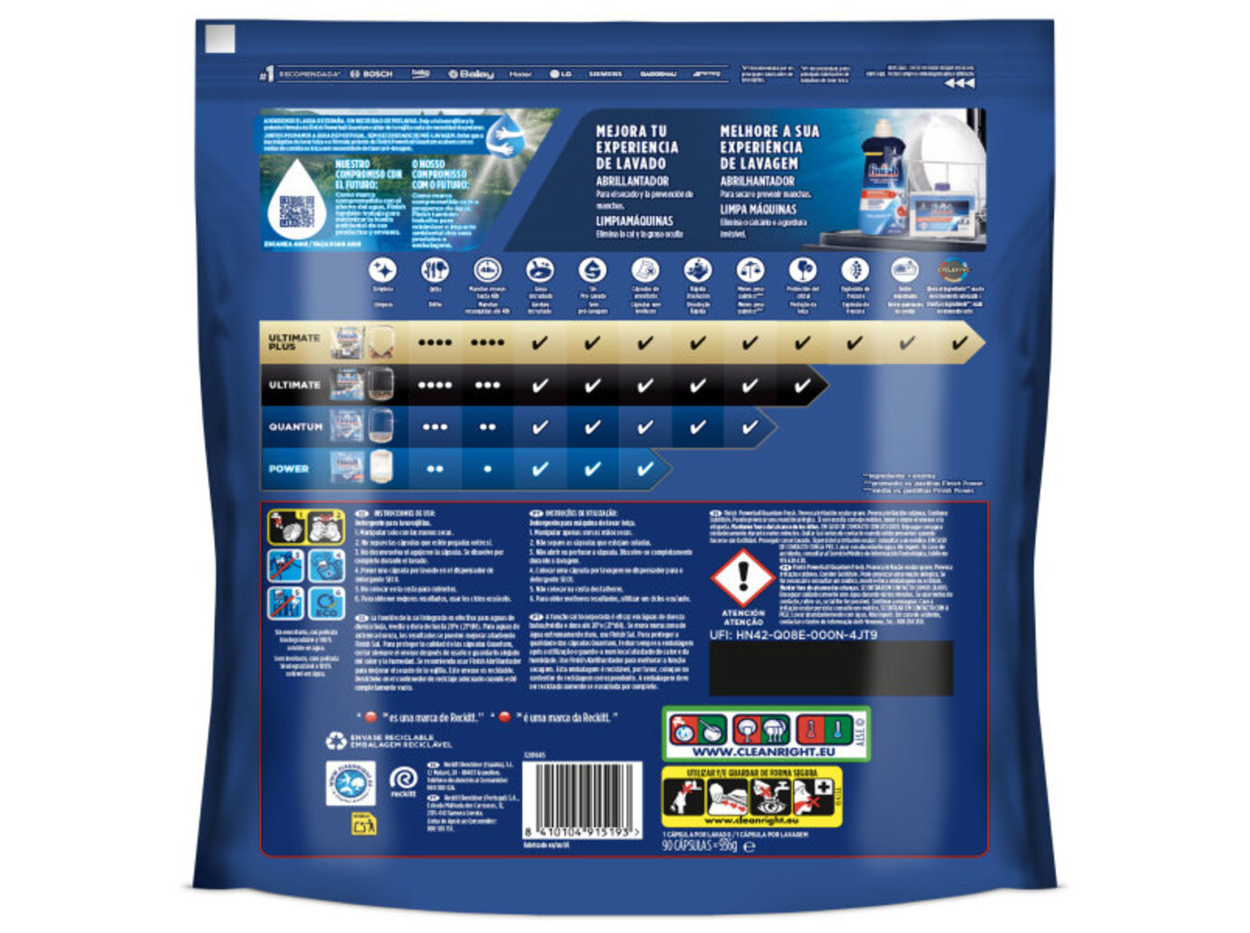DETERGENTE LOIÇA MÁQUINA FINISH QUANTUM REGULAR 90P