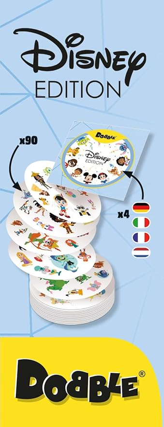 Dobble Kartenspiel Gesellschaftsspiel für Familien / Kinder Swissgames (DOBD10008ML3) Lizenziert - Disney Edition