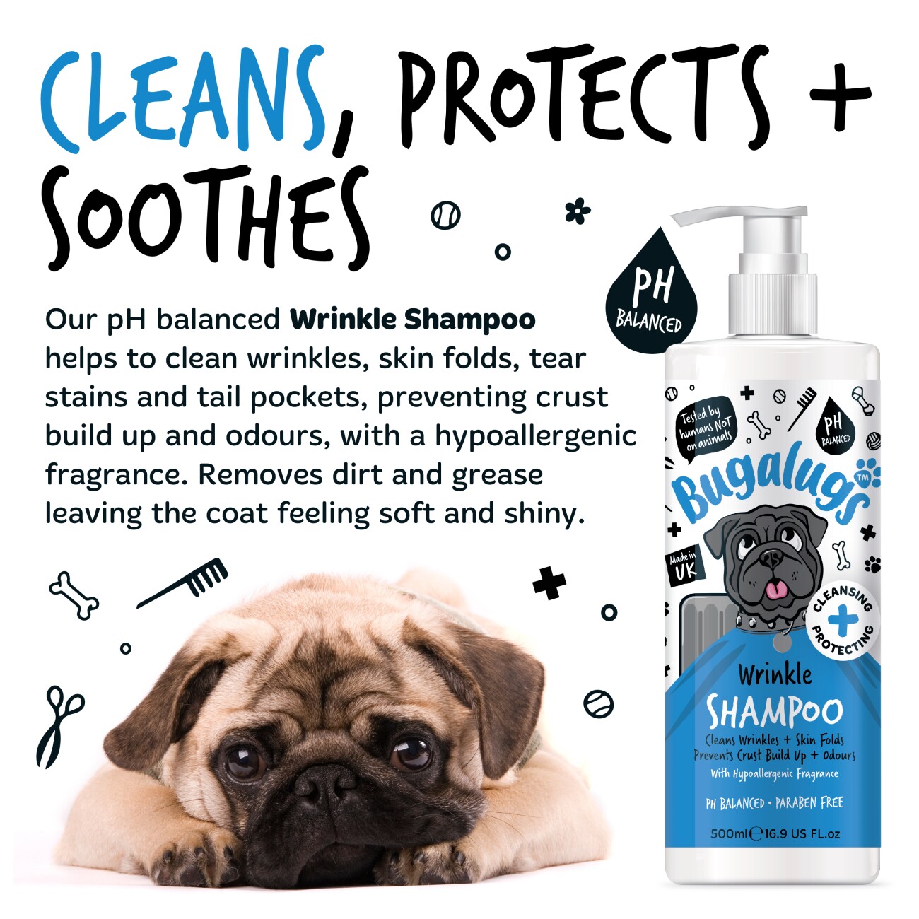 Bugalugs Faltenpflege – Spezielles Hundeshampoo für Bulldoggen & Hautfalten