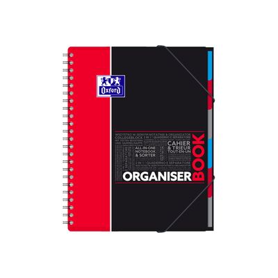 Oxford Etudiants - Cahier trieur Organiserbook A4+ (24 x 29,7 cm) - 160 pages - petits carreaux (5x5 mm) - disponible dans différentes couleurs