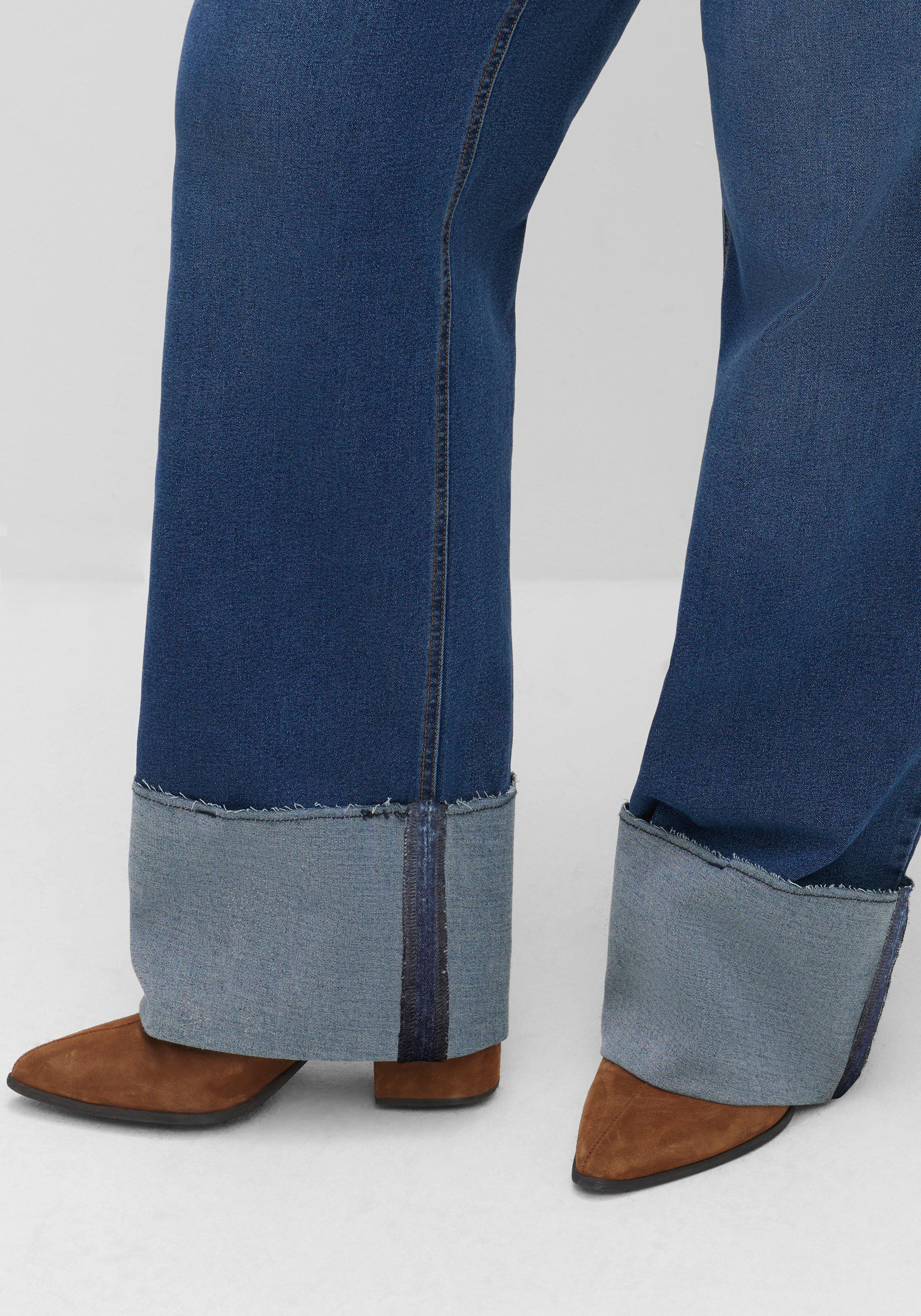 Jeans in Curvy-Schnitt ELLA mit breitem Umschlag
