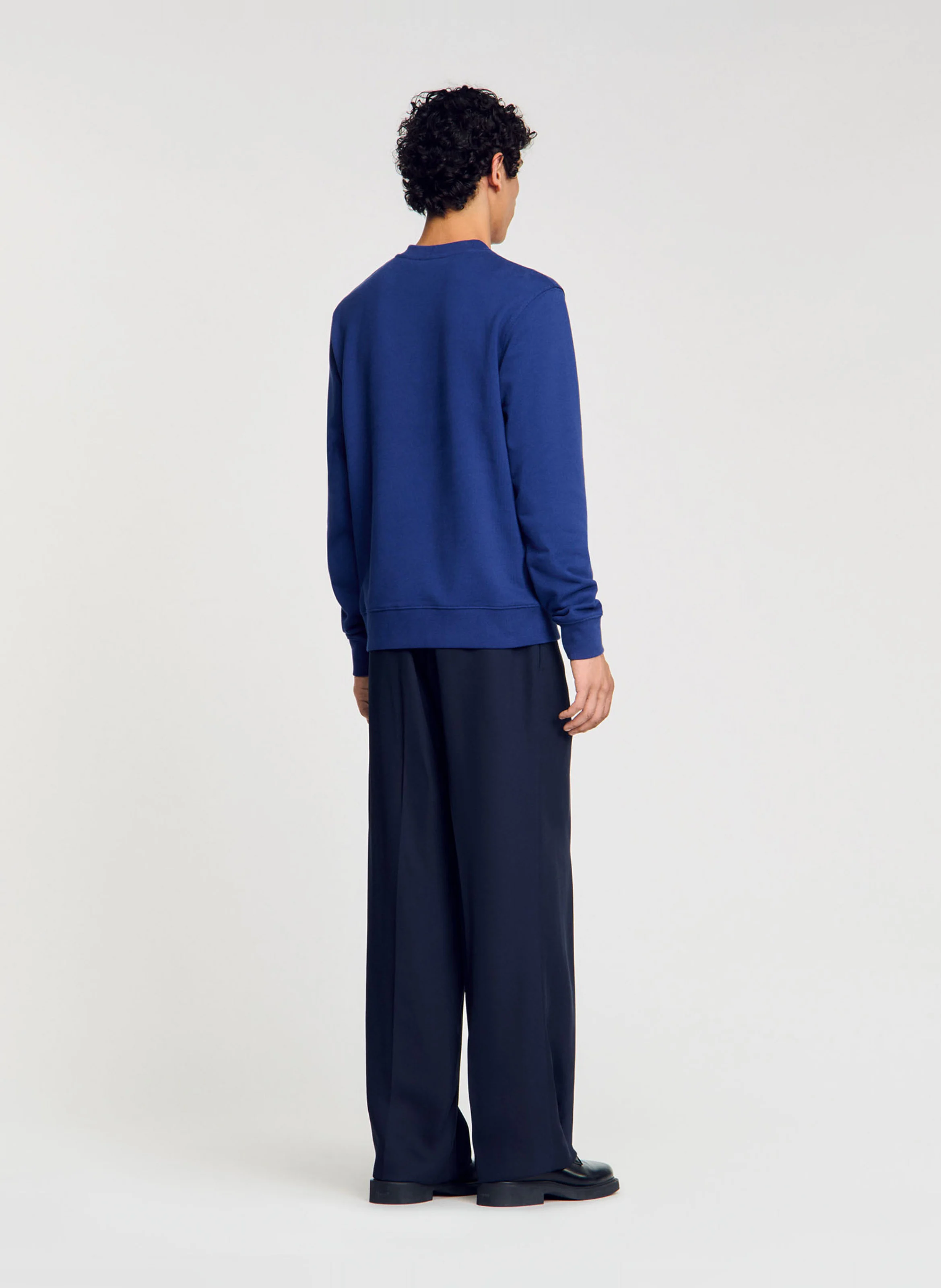 Sweat brodé en coton | Bleu