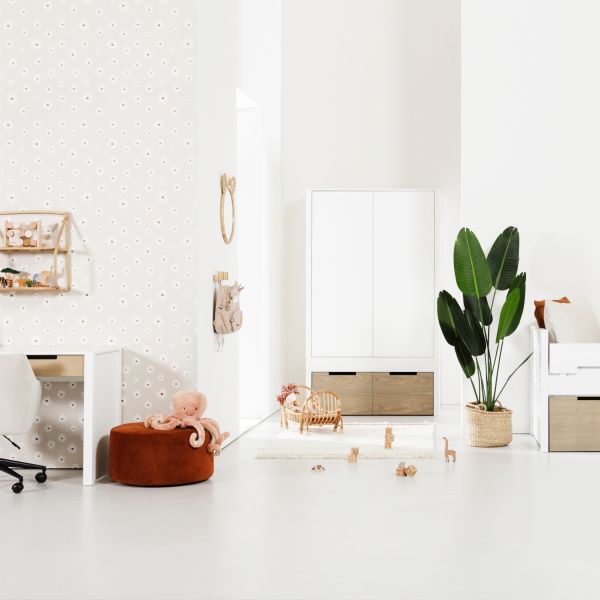 Europe Baby Ralph Kinderkamer Wit / Accent Hout Look | Bed 90 x 200 cm   Bureau