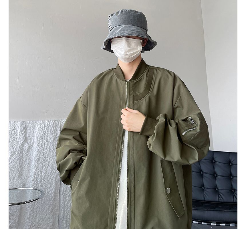 emeisa - Effen oversized bomberjack met rits