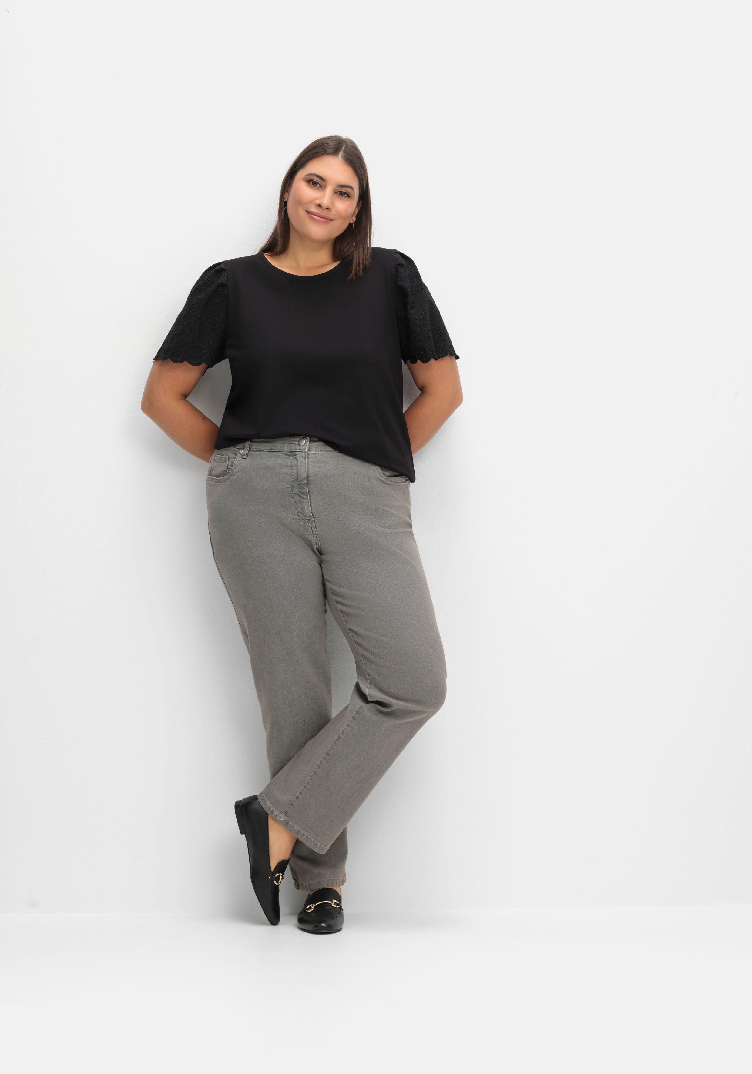 Gerade Jeans mit seitlichem Stretchbund