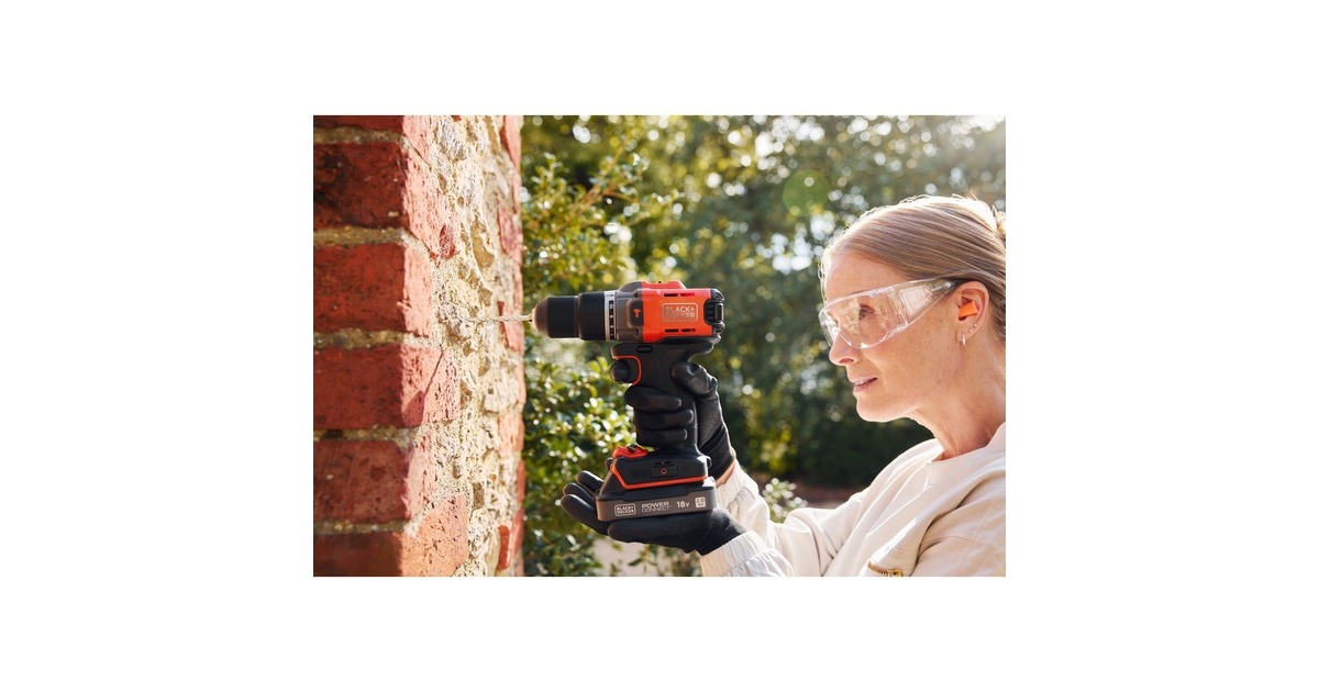 BLACK+DECKER18V 2.0Ah Schroefklopboormachine  (Zwart/oranje)