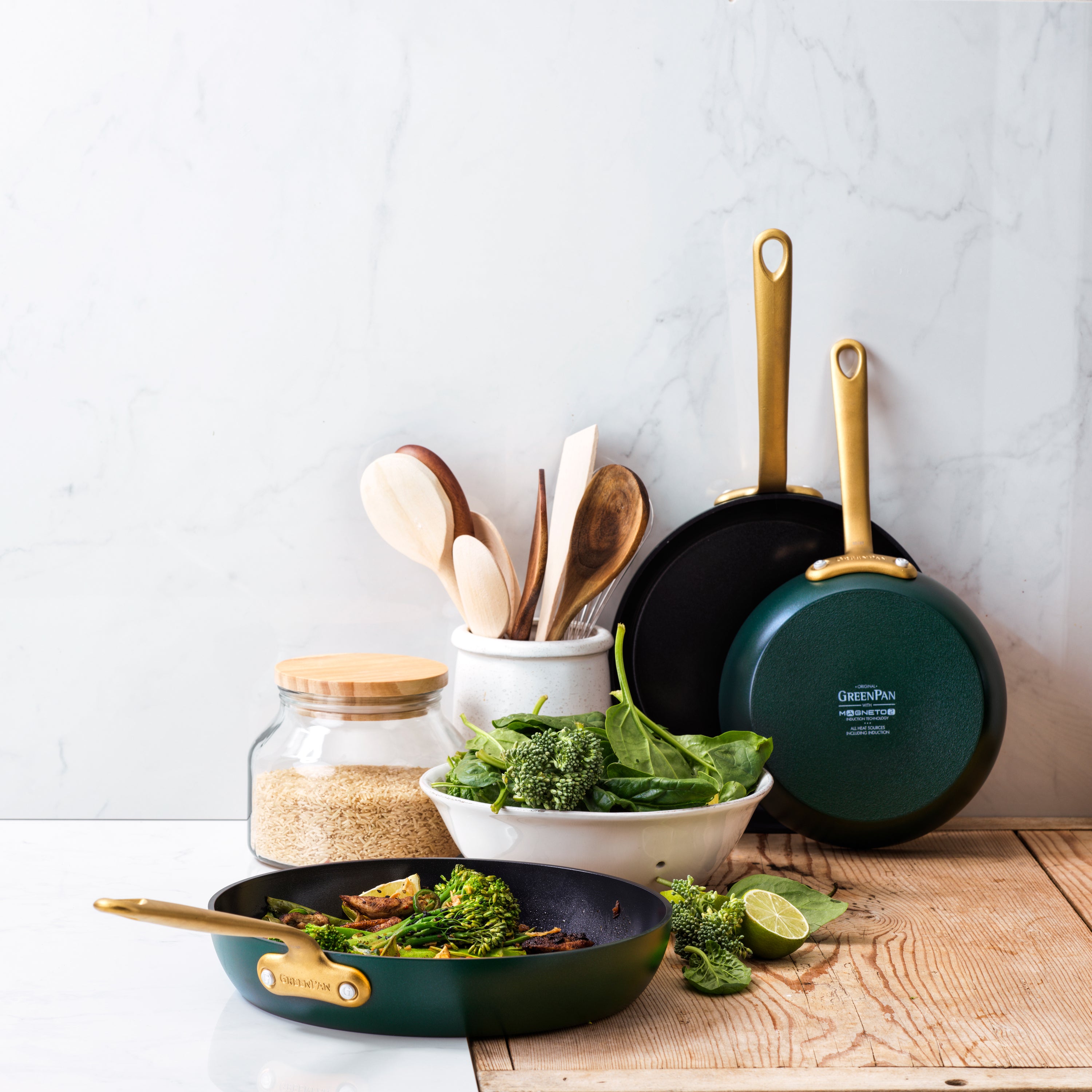 Greenpan Craft Koekenpannenset - Groen 3-delig