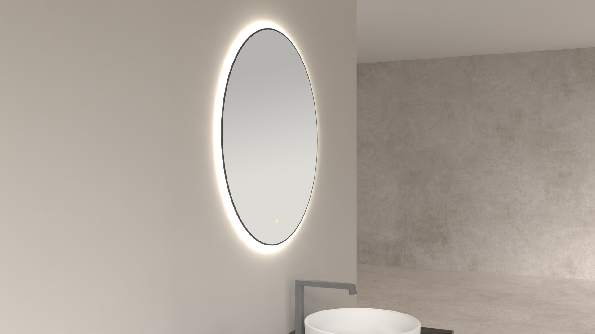 Mueller Novi ronde spiegel met LED verlichting 60cm zwart mat