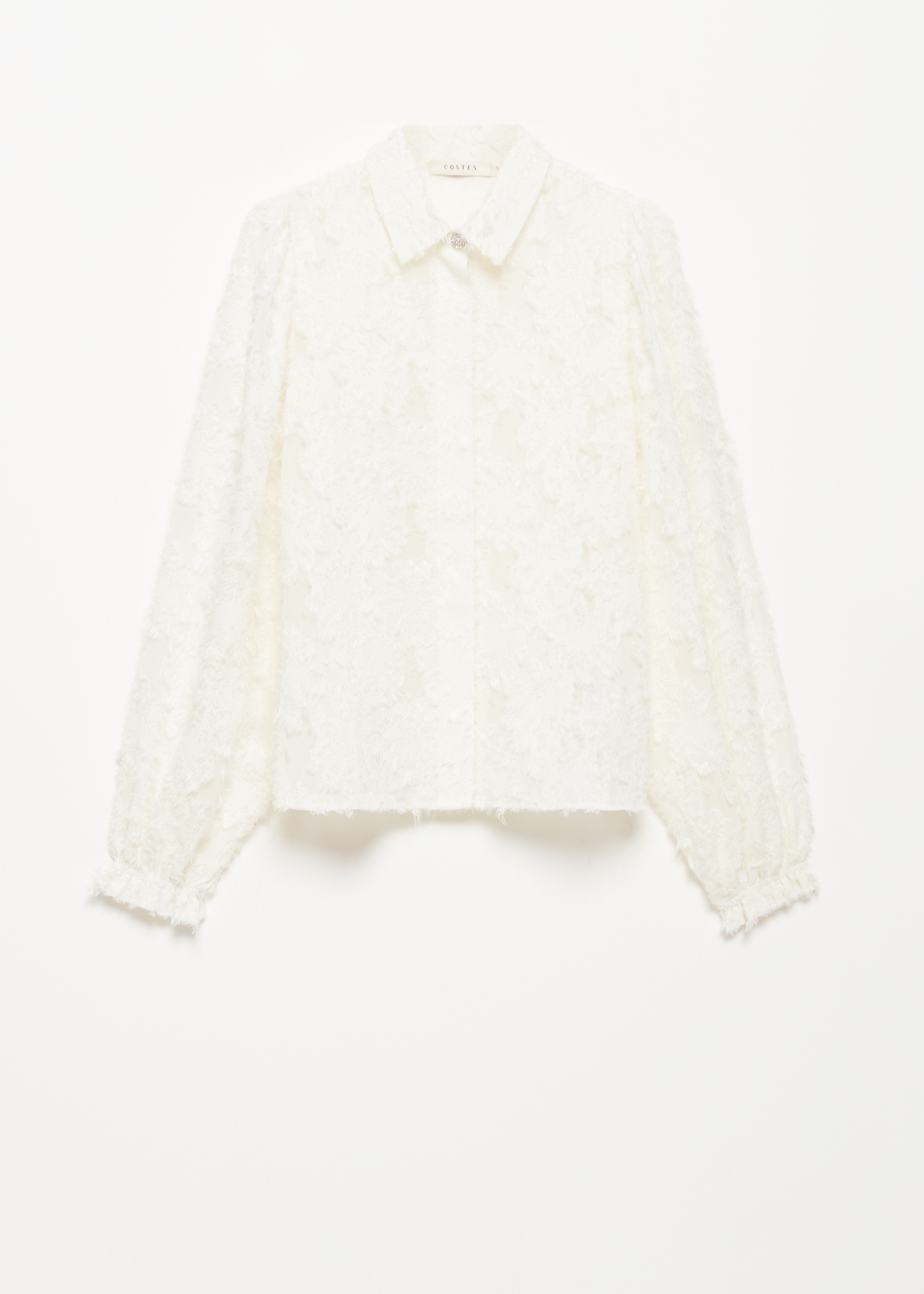 Blouse met bloemen franjes