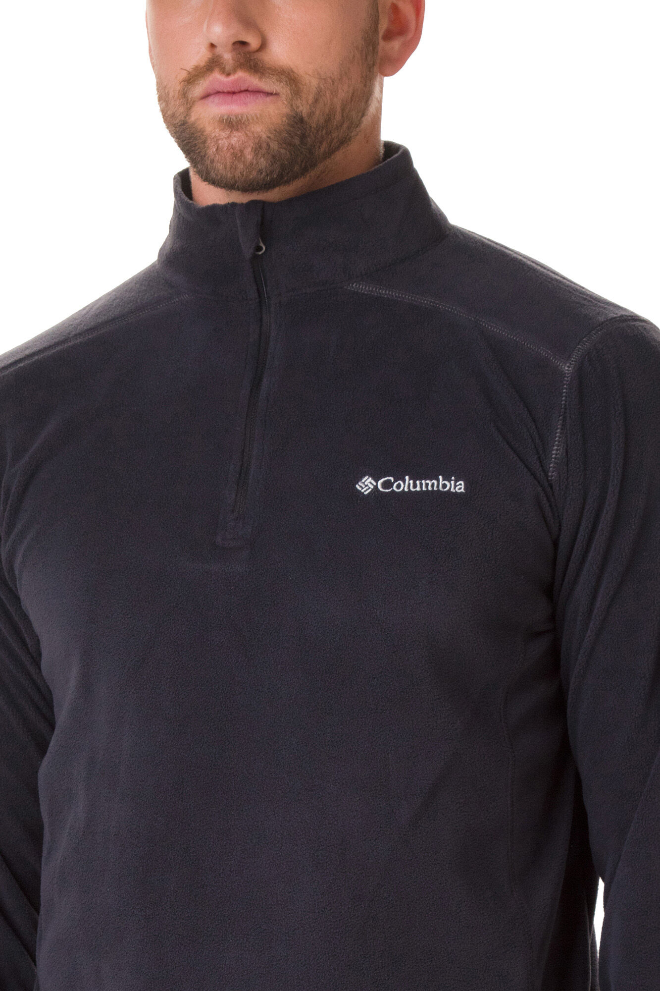 Jaqueta masculina Columbia Klamath Range™ II com meio zíper e forro preto.