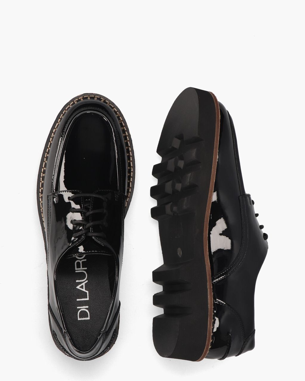 Di Lauro Vilene Zwart Dames Veterschoenen