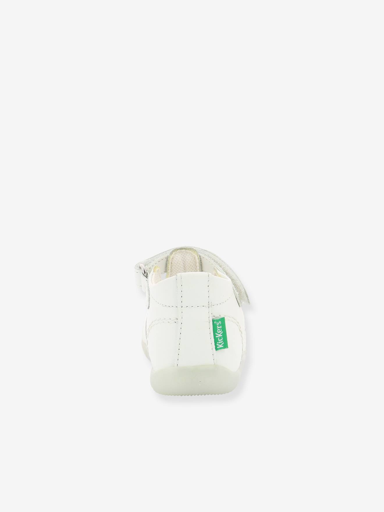 Sandálias de couro infantil KICKERS® Bigflo-2 Iconique Biboo, brancas