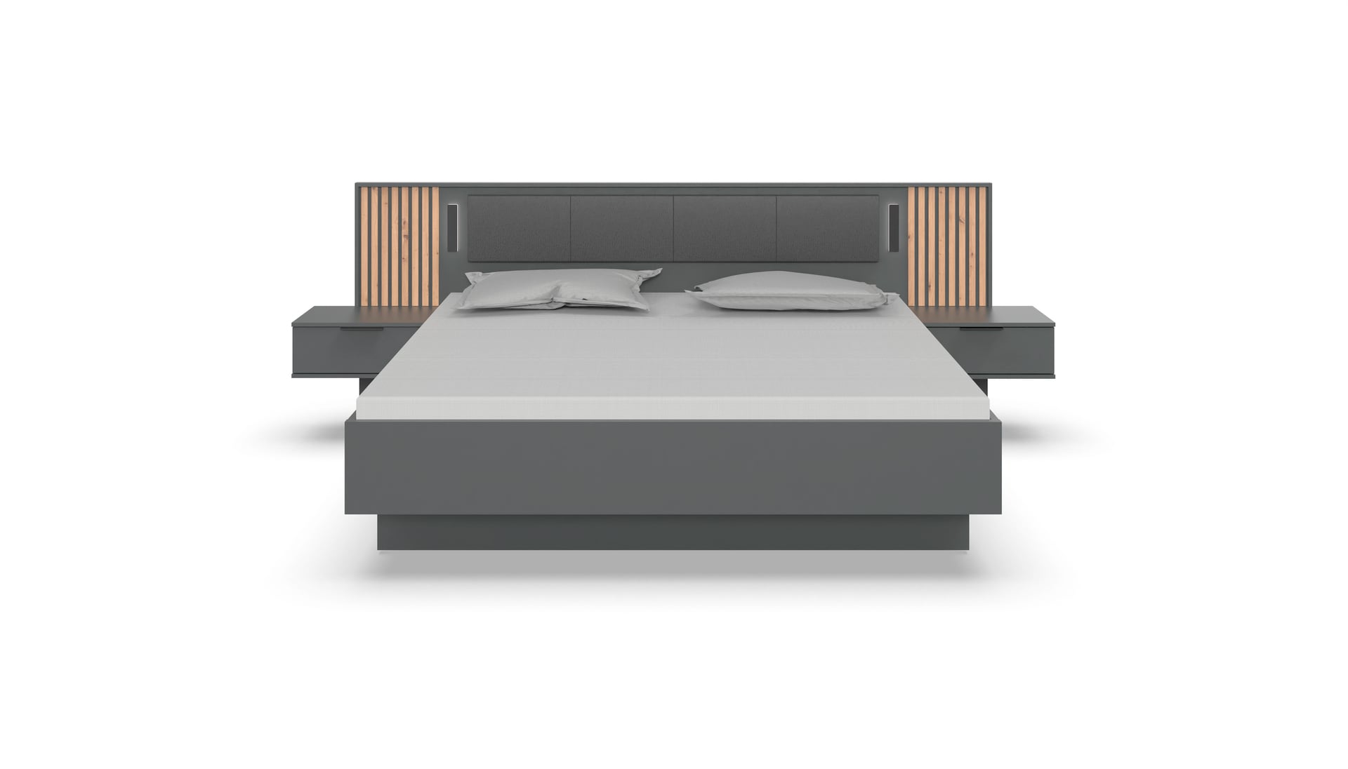 Bettanlage ALASKA 180 x 200 cm grau/ braun