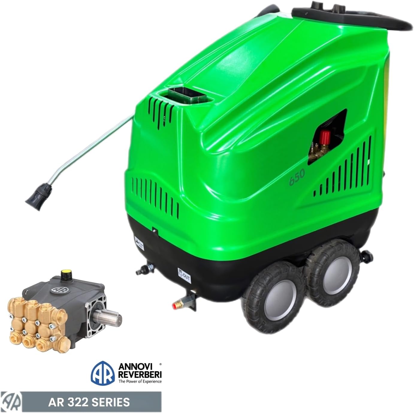 Heißwasser Hochdruckreiniger 400V Starkstrom Dampfstrahler 200 Bar Annovi reverberi Keramik - Hochdruckpumpe 140°C Flächenreiniger 900 L/h