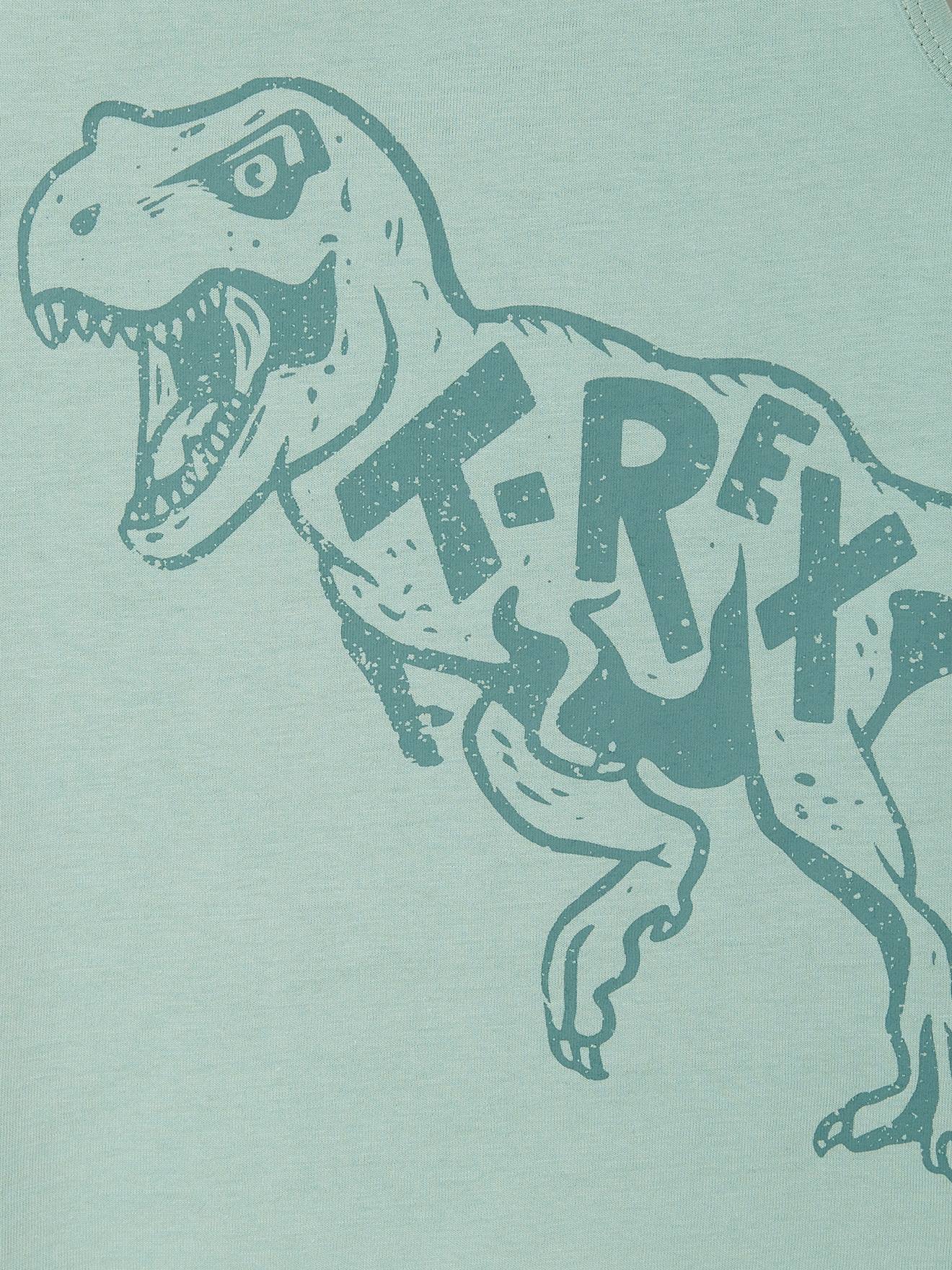 Camiseta sem mangas com estampa animal, para meninos, azul claro liso com motivos.