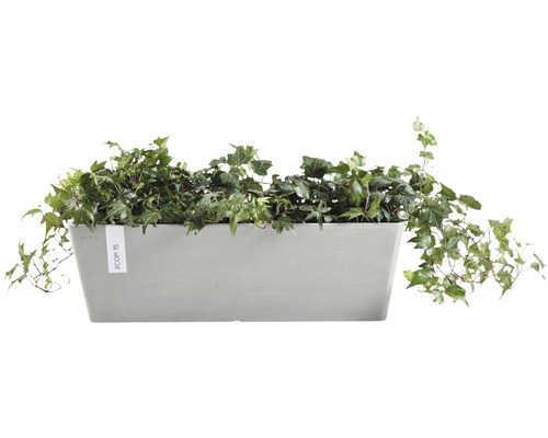 Ecopots Bruges kunststof plantenbak, 45 x 17 x 17 cm, witgrijs