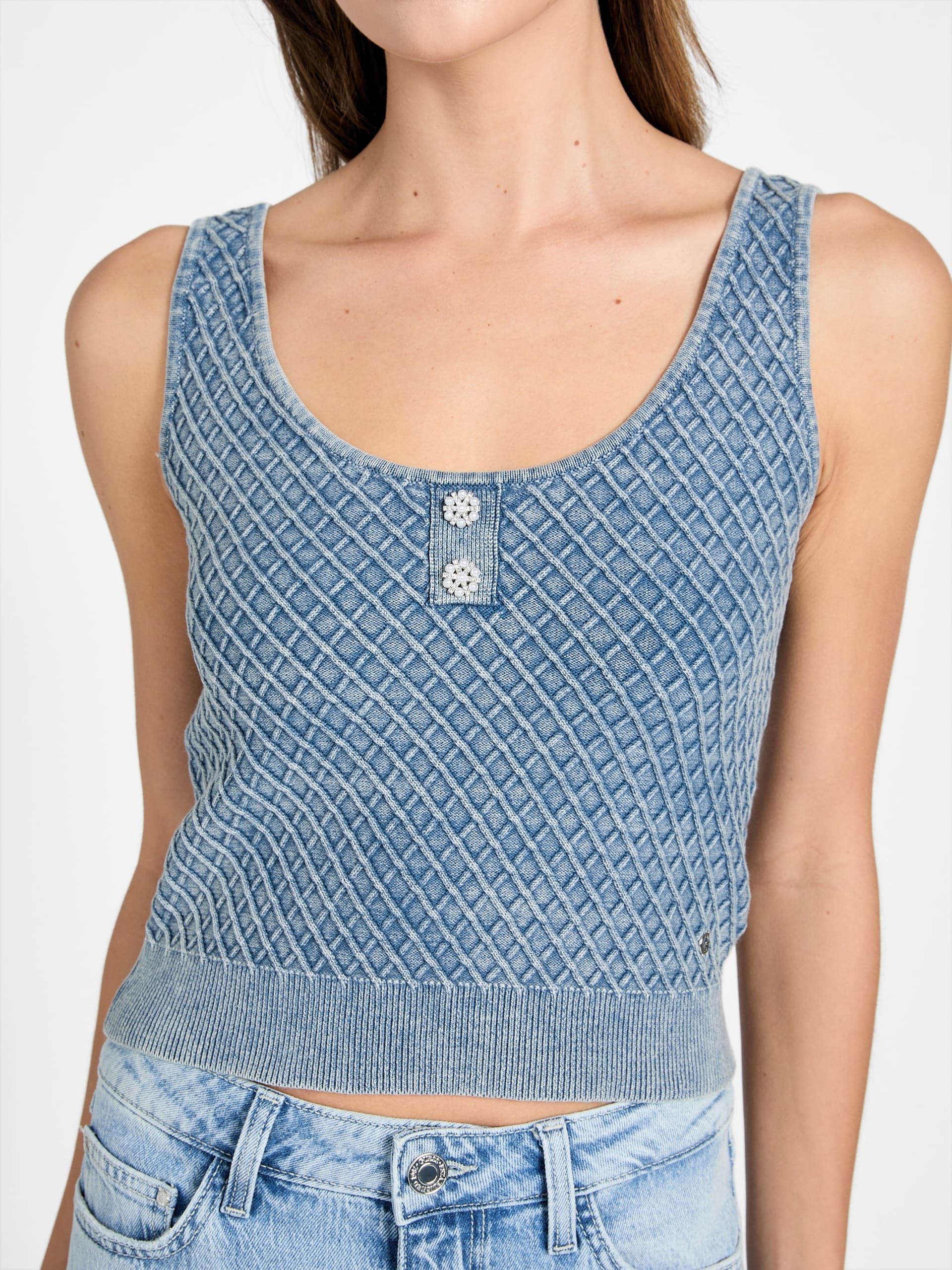 blusa de malha texturizada