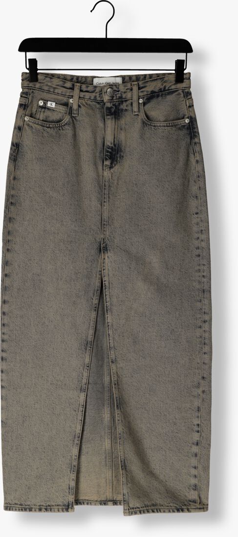 CALVIN KLEIN lichtblauwe calvin klein maxirok front split maxi denim skirt