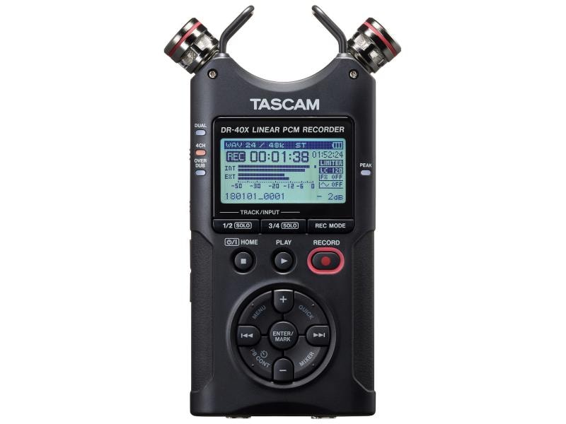 Tascam Portable Recorder DR-40X Tragbarer 4-Spur-Audiorecorder und USB-Interface