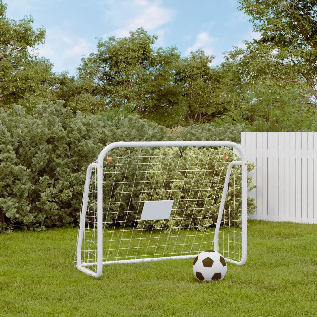 vidaXL Voetbaldoel met net wit 125x96x60 cm staal en polyester
