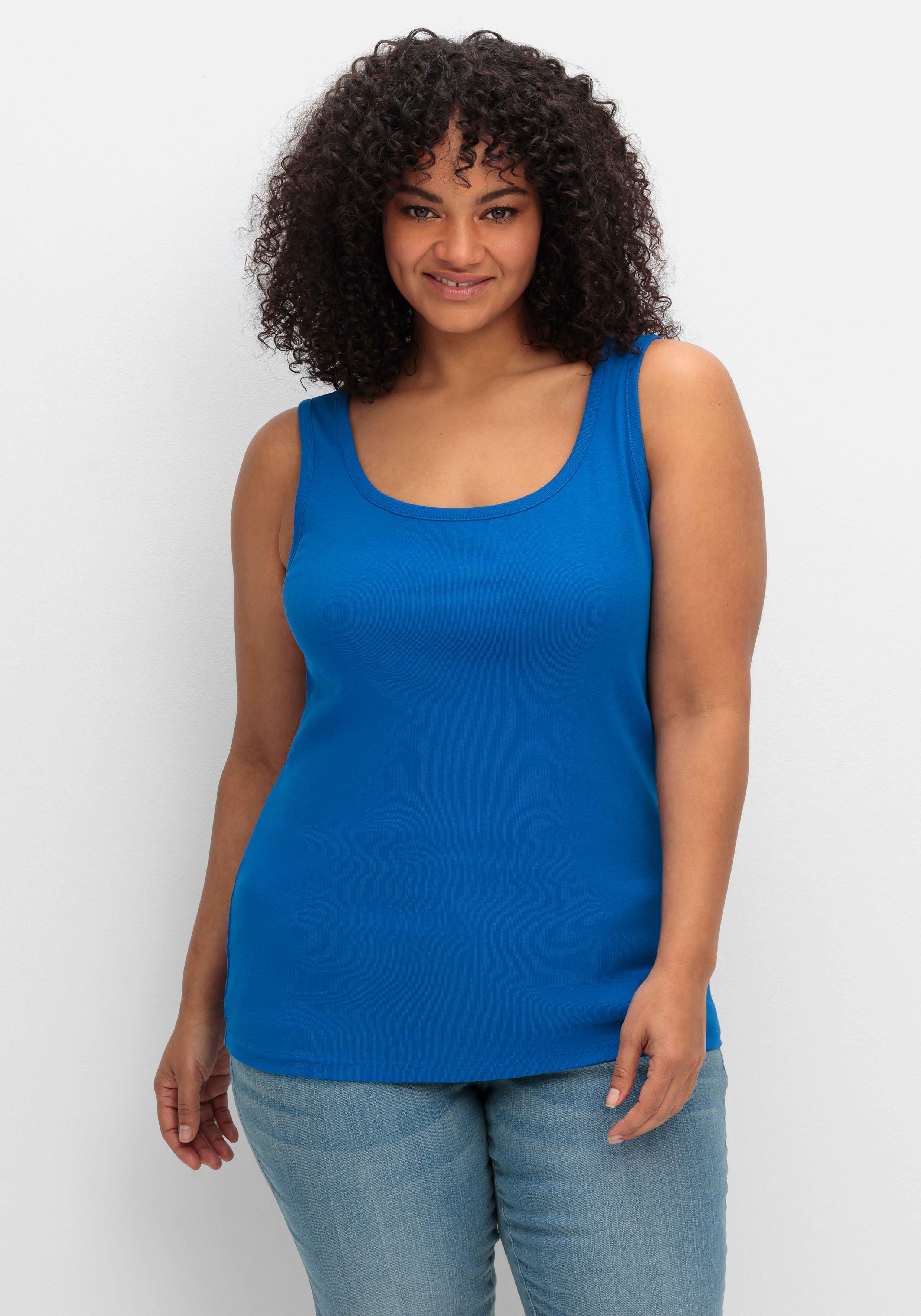 Tanktop aus Baumwolle, mit Rundhalsausschnitt