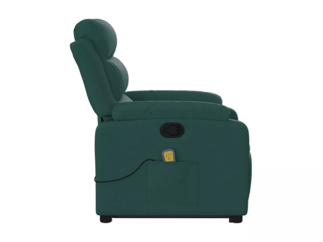 Fauteuil inclinable massant Vert foncé Tissu