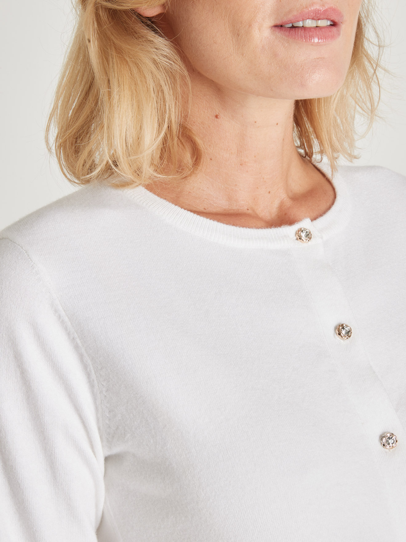 Cardigan élégant boutons-bijoux