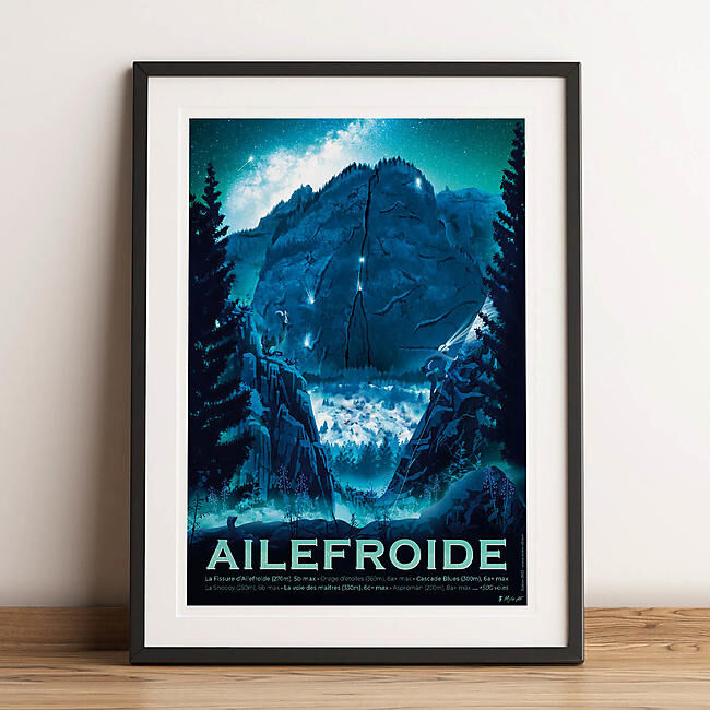 AILEFROIDE ESCALADE AFFICHE A3 VINTAGE