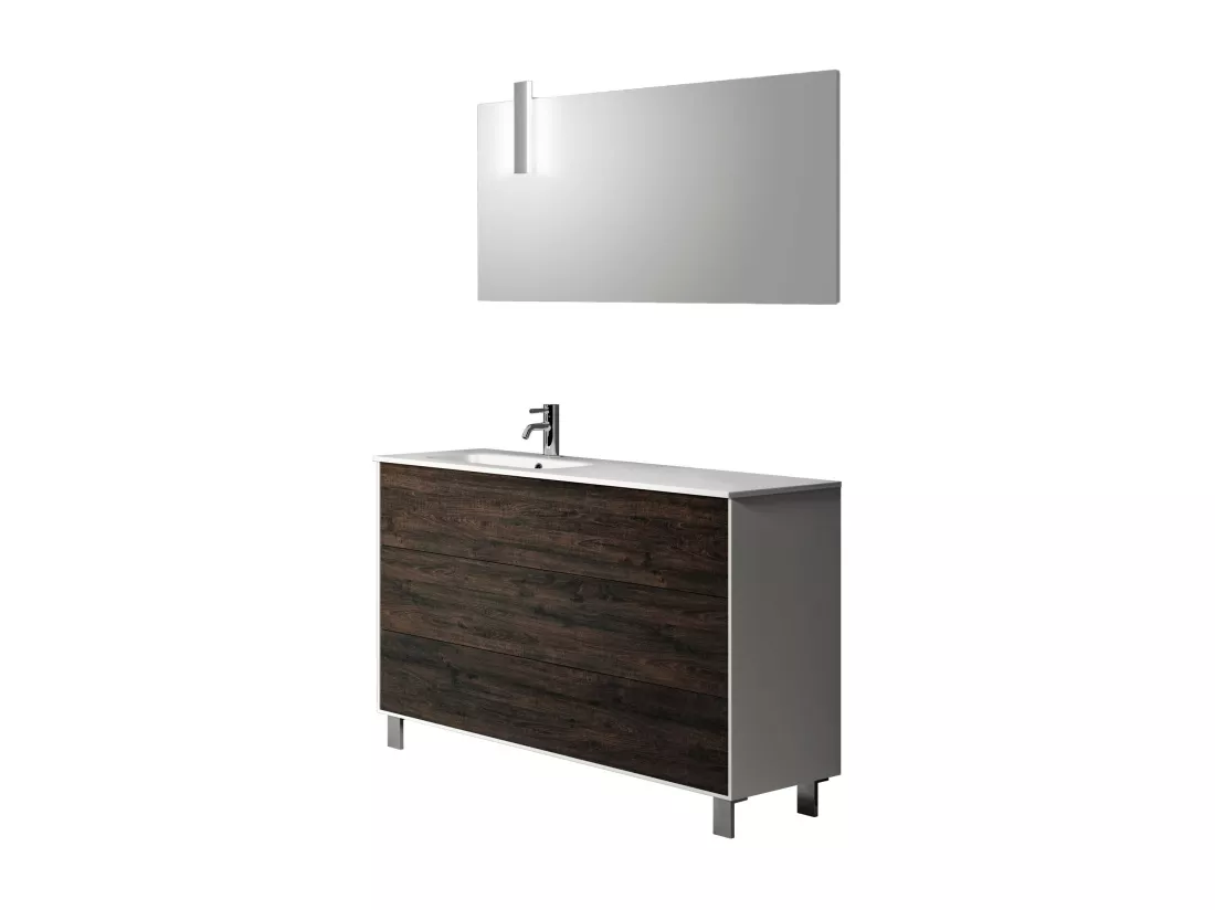 Ensemble de salle de bain vasque SX 4 pièces IGEA brun foncé