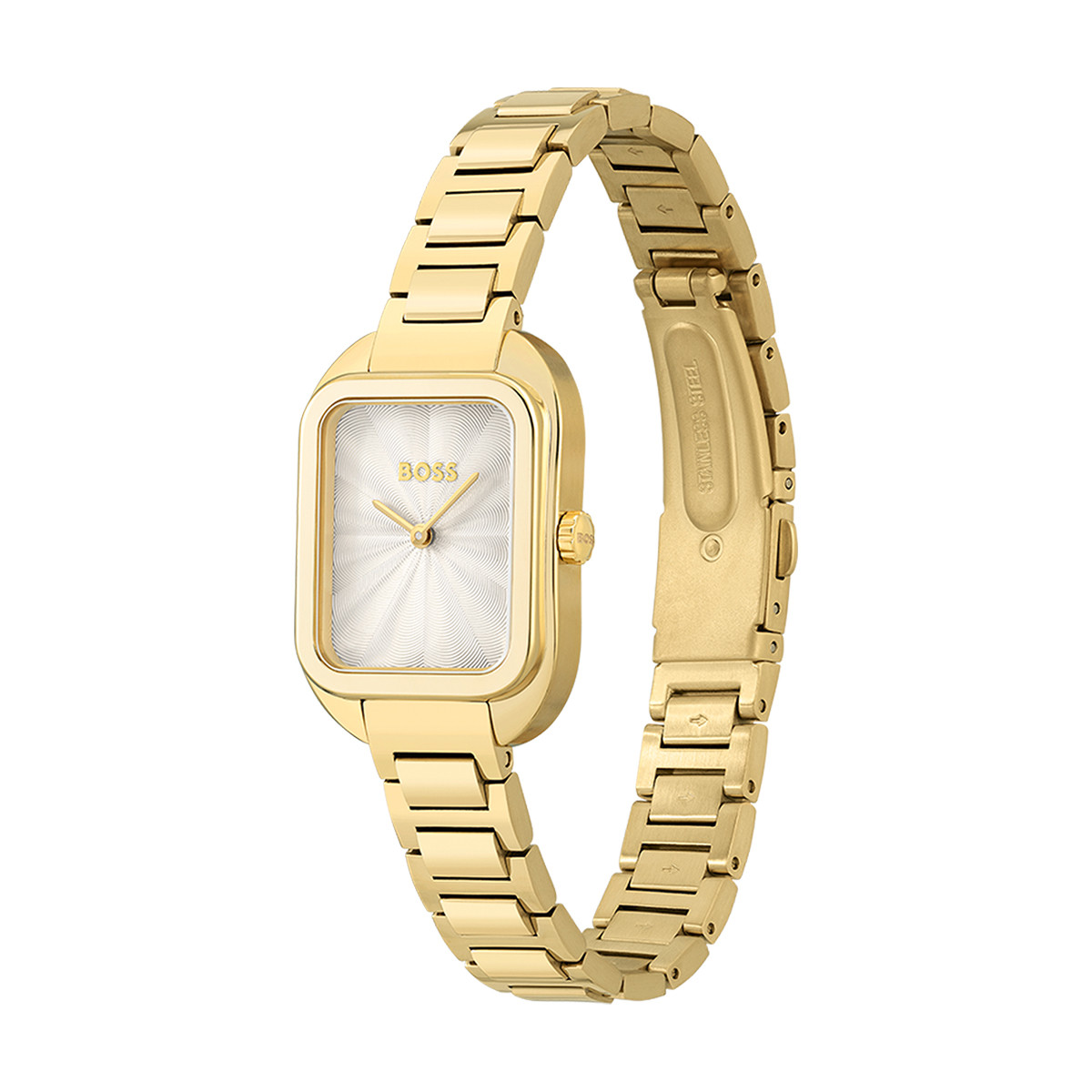 Montre BOSS Business femme bracelet acier doré jaune