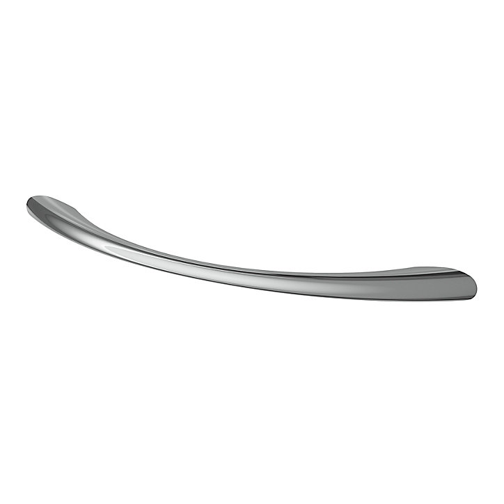 Poignée de meuble nœud GoodHome Primel effet chromé gris l.160mm x l.9mm x H. 27mm entraxe 128mm