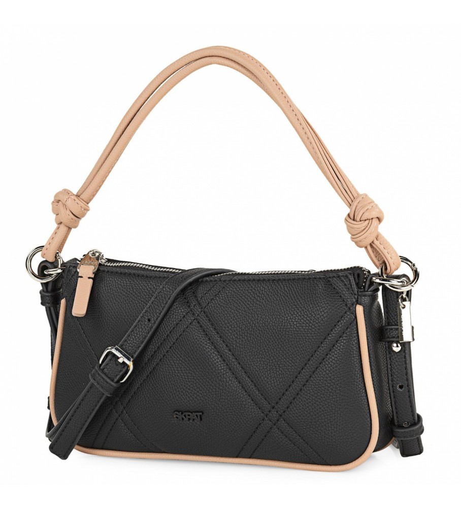 Bolsa de ombro feminina Skpat com 2 alças intercambiáveis 311878 Preto/Taupe