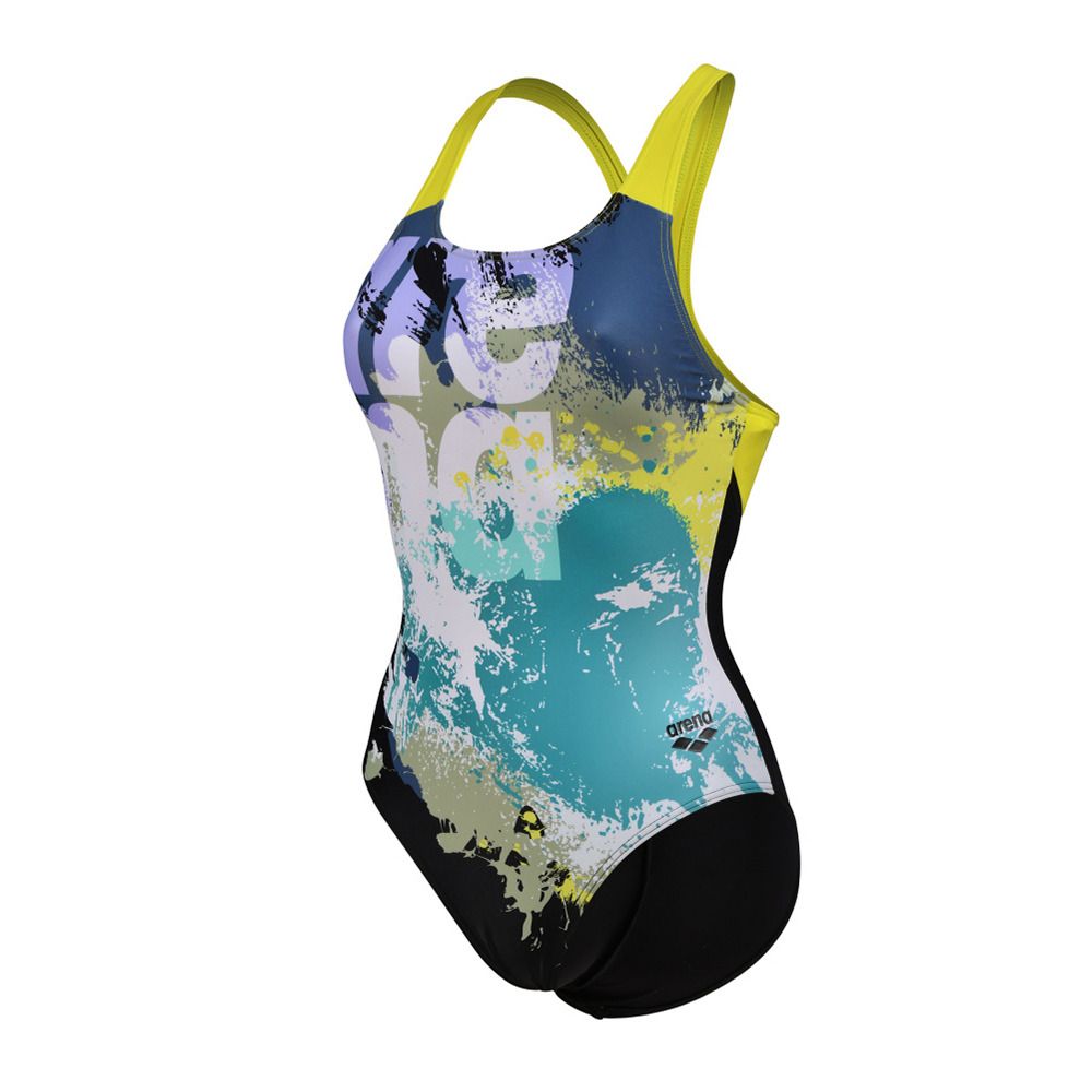 Arena WAVES BREAKING - Maillot de bain 1 pièce Femme black multi/black/soft gre