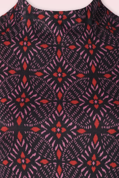 Blutsgeschwister Cosy Zen Tangle gebreide jurk in circle of love en zwart